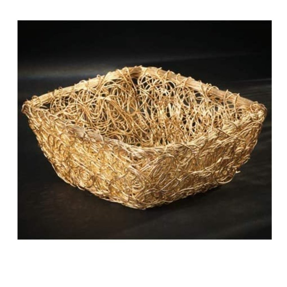 Gold Square Twist Wire Mesh Basket